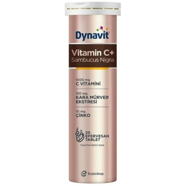Dynavit Vitamine C Sambucus Nigra Çinko Efervesan 20 Comprimés