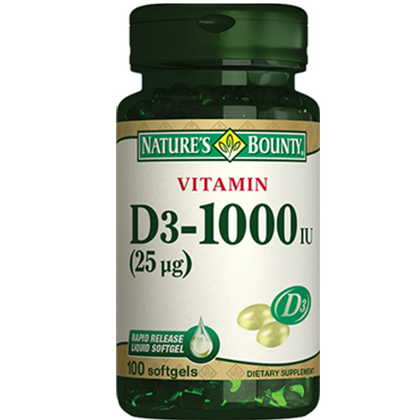 Nature′s Bounty Vitamin D3 1000 IU 100 Softgel
