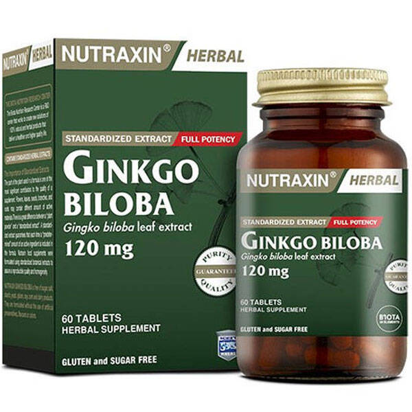 Nutraxin Ginkgo Biloba 120 Mg 60 Capsules Food Supplement