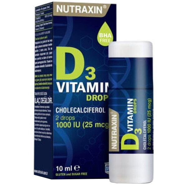 Nutraxin Vitamin D3 Drops 10 ml Supplément de vitamine D