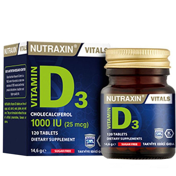 Nutraxin Vitamine D3 120 Comprimés Supplément de Vitamine D