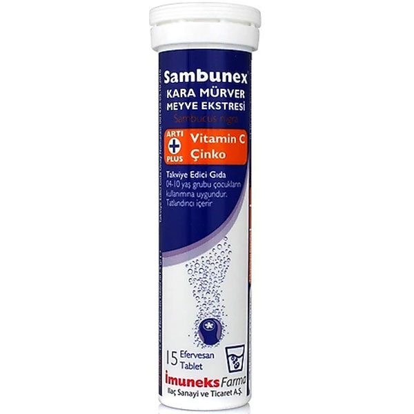 Sambunex Schwarzer Holunder Vitamin C Zink 15 Brausetabletten
