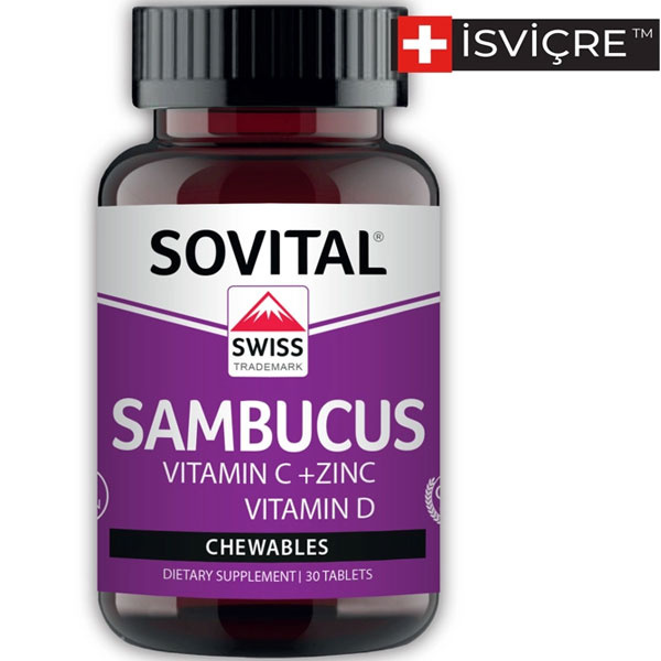 Sovital Black Elderberry Vitamin C Zinc 30 Tablets