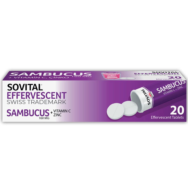 Sovital Schwarzer Holunder 160 mg 20 Brausetabletten