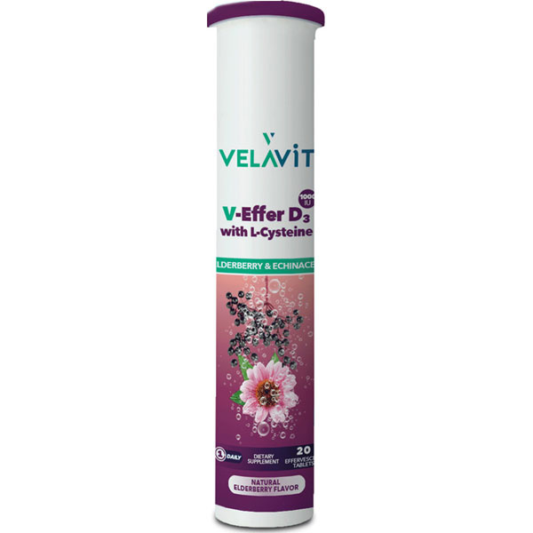Velavit V Effer D3 with L-Cysteine 20 Effervescent Tablets