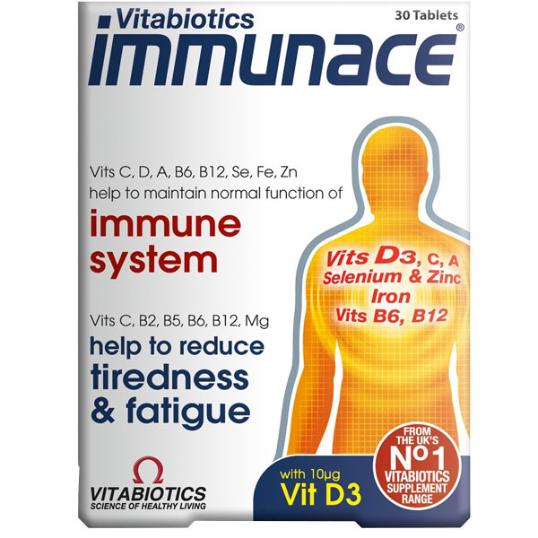 Vitabiotics Immunace 30 Tablets Vitamin D3 Supplement