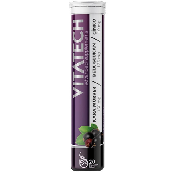 Vitatech 3in1 Schwarzer Holunder Beta Glucan Zink 20 Brausetabletten